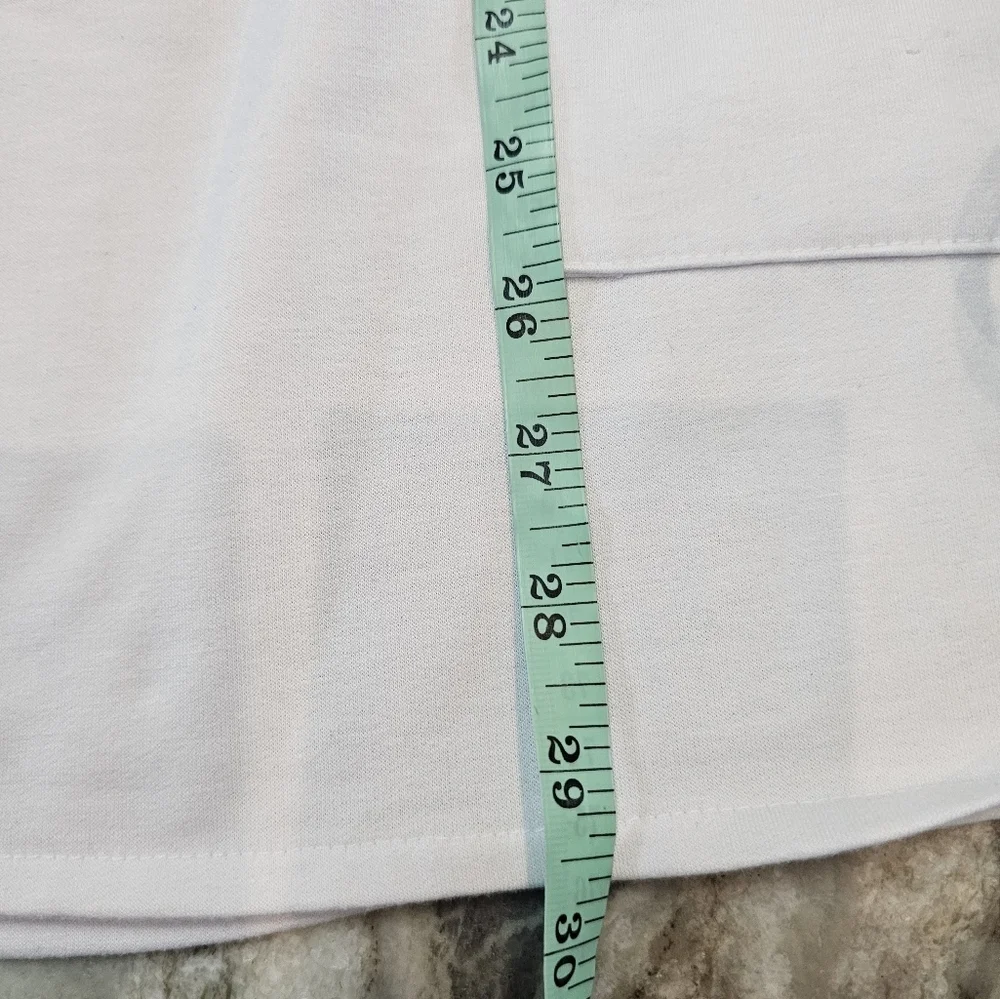 N Touch White Tunic Top 3X Plus Size 3/4 Sleeve Pockets Stretch Knit